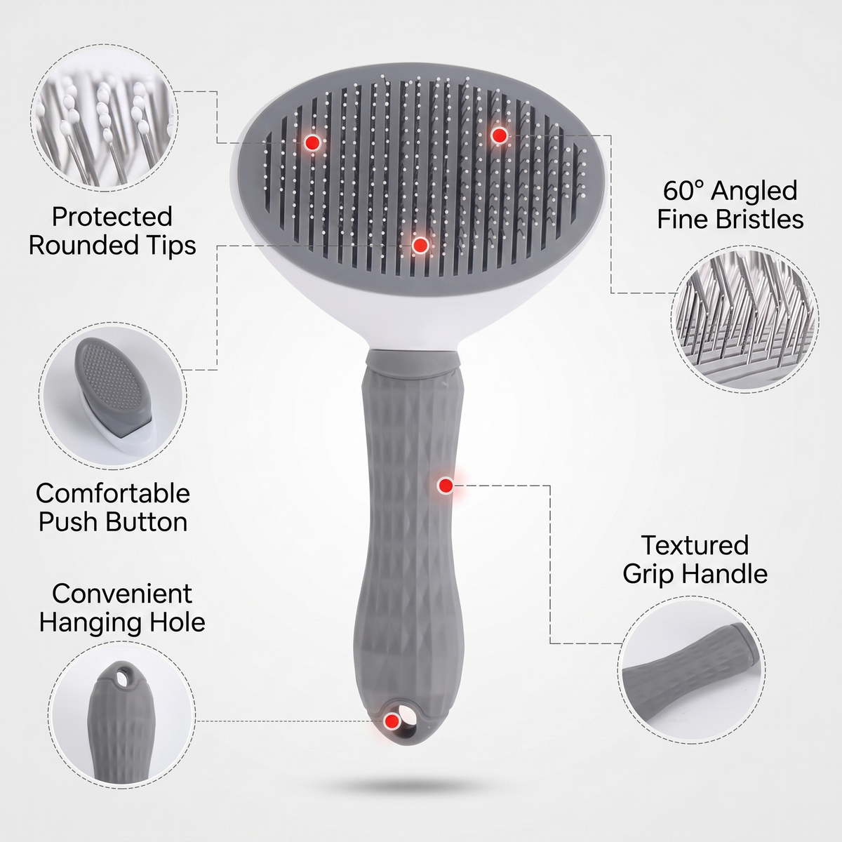 PupLux™ Pro-Groom Self-Cleaning Slicker