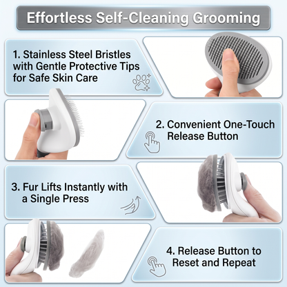 PupLux™ Pro-Groom Self-Cleaning Slicker